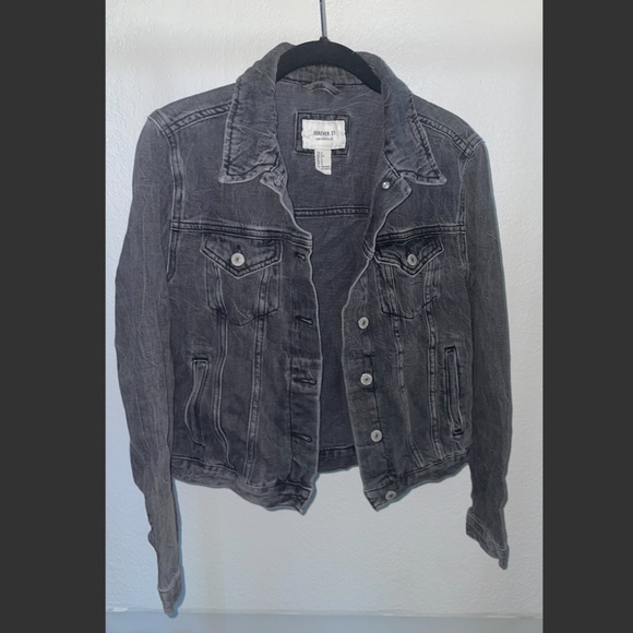 Forever 21 Jackets & Blazers - Distressed Black Jean Jacket